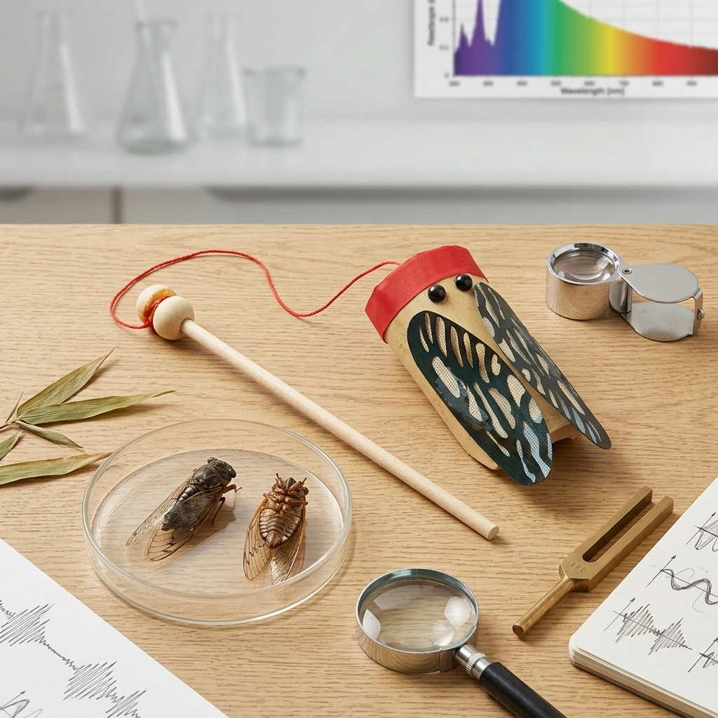 Natural Bamboo Science Kit for Kids Students DIY Acoustic Cicada Model STEM Learning Toy Educational Mechanical Sound Project