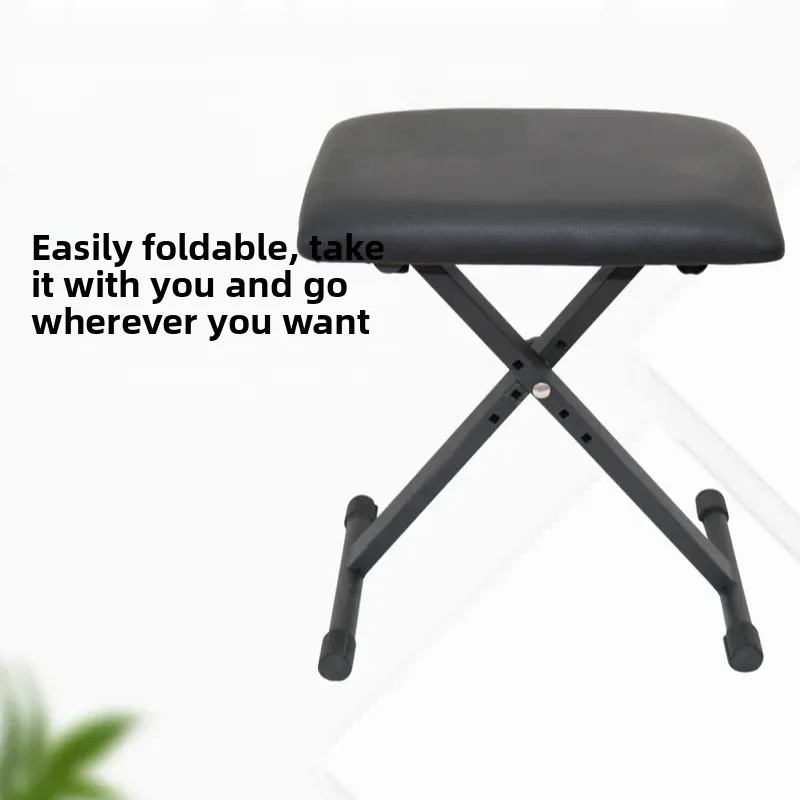For Wholesale Adjustable Guzheng Stool Four Speed Height Lift Folding Electronic Piano Bench Sponge Cushion X Frame Portable