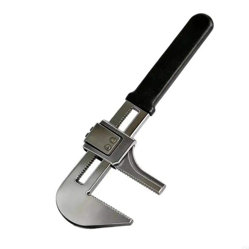 Angled Adjustable Spanner with Wide Opening Jaw, Hand Tool for Plumbing Repair, Home Maintenance, Pipe Fitting Service and 87HA