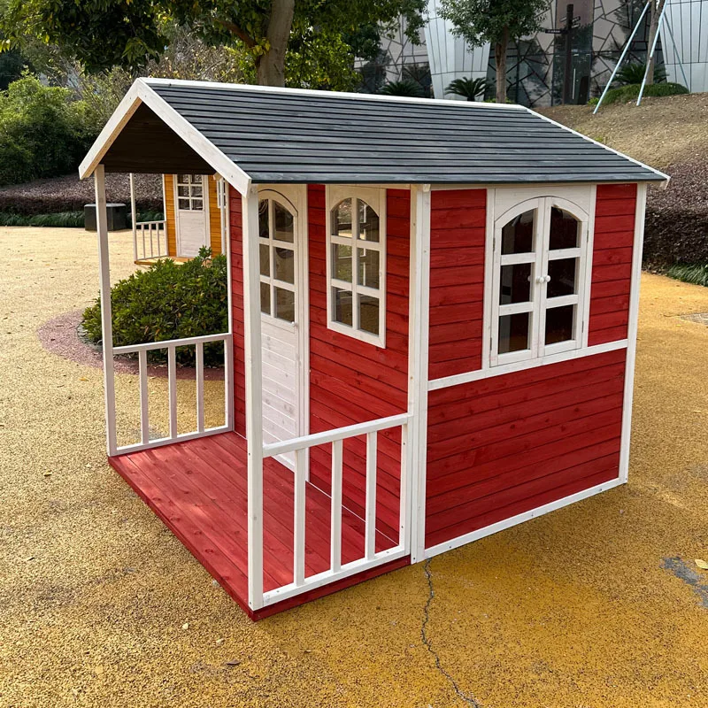 Outdoor large children's wooden playhouse - rainproof, sunproof, and rot-resistant