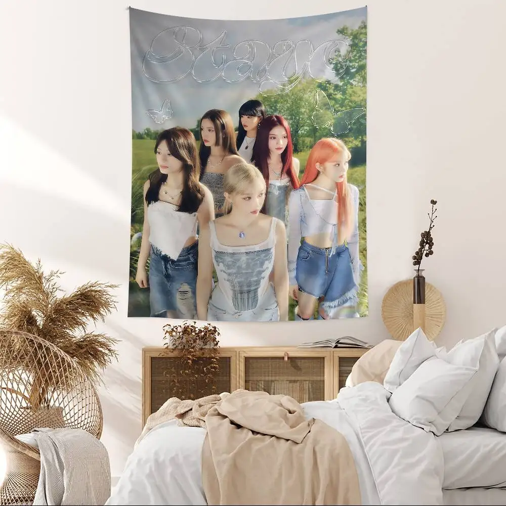 music singer popular S-STAYC-C Korean Group Cartoon Tapestry Wall Hanging Decoration Household Home Decor