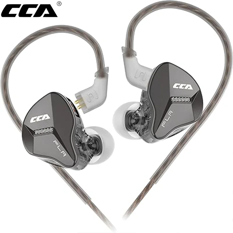CCA FLA سماعات أذن سلكية 10 مللي متر سائق ديناميكي IEMs سماعات 2Pin كابل قابل للفصل سماعات 3.5 مللي متر جاك لمعظم أجهزة الصوت