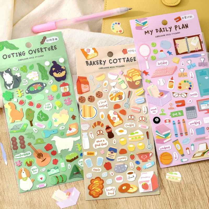 1 Stück Pocket Life Diary Series Kawaii Cartoon-Aufkleber zum Selbermachen, Scrapbook-Dekoration, Journal-Zubehör, ästhetisches Briefpapier