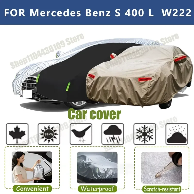 

For Mercedes Benz S 400 L W222 Car Full Car Covers Outdoor Sun Anti UV Rain Snow Dust Protection Oxford Cloth Accessories