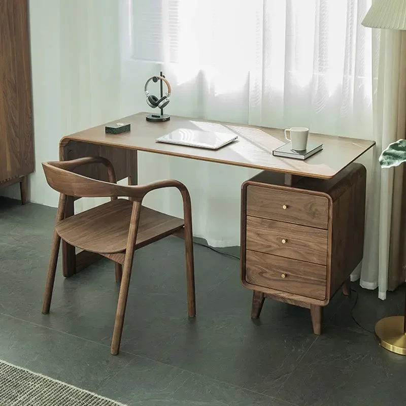 North American black walnut simple desk modern combination study drawer writing desk computer home