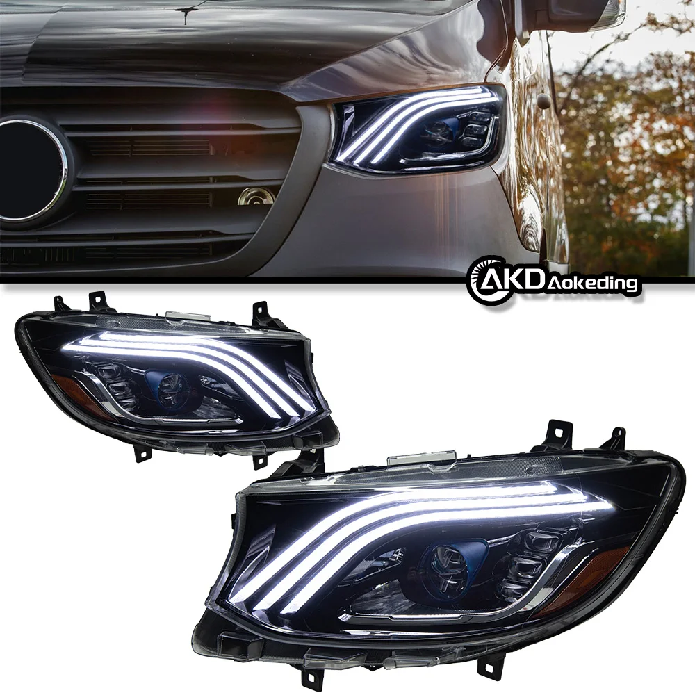 Car Lights for Sprinter 2018-2023 LED Auto Headlights Assembly Upgrade Dynamic Meteor Shower Maybach Design LHD RHD Accessories