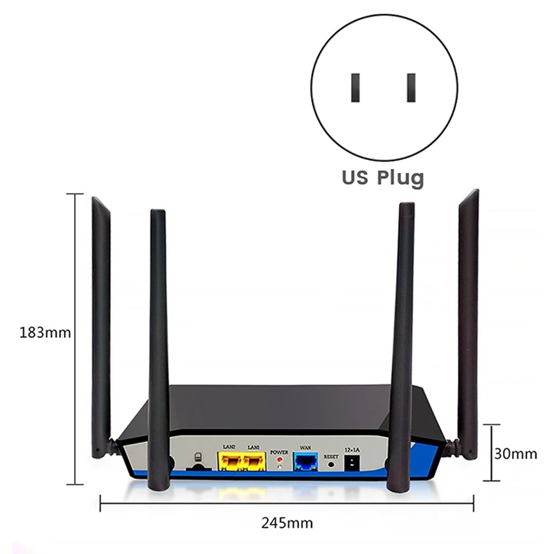 4G Wireless Router 4 Antenna Wifi Router CPE 300M 2.4GHZ With SIM Card Slot For Home Rental Room Dormitory