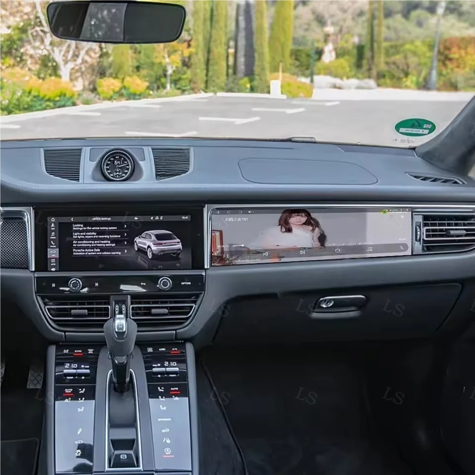 

Andriod For Porsche Macan 2018- 2024 Car Radio Navi Stereo Carplay Auto Multimedia Player Co-pilot Dual Screen Head Unit