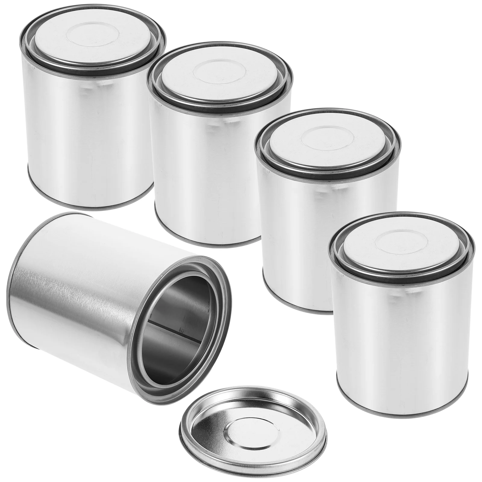 5pcs Empty Metal Paint Cans with Lids Empty Paint Cans Tiny Empty Pitch Small Metal Pails