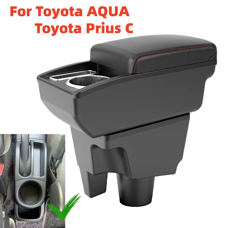 

For Toyota AQUA Car Armrest Box For Toyota Prius C Center Console Storage Box with ashtray Cup holder USB Charging