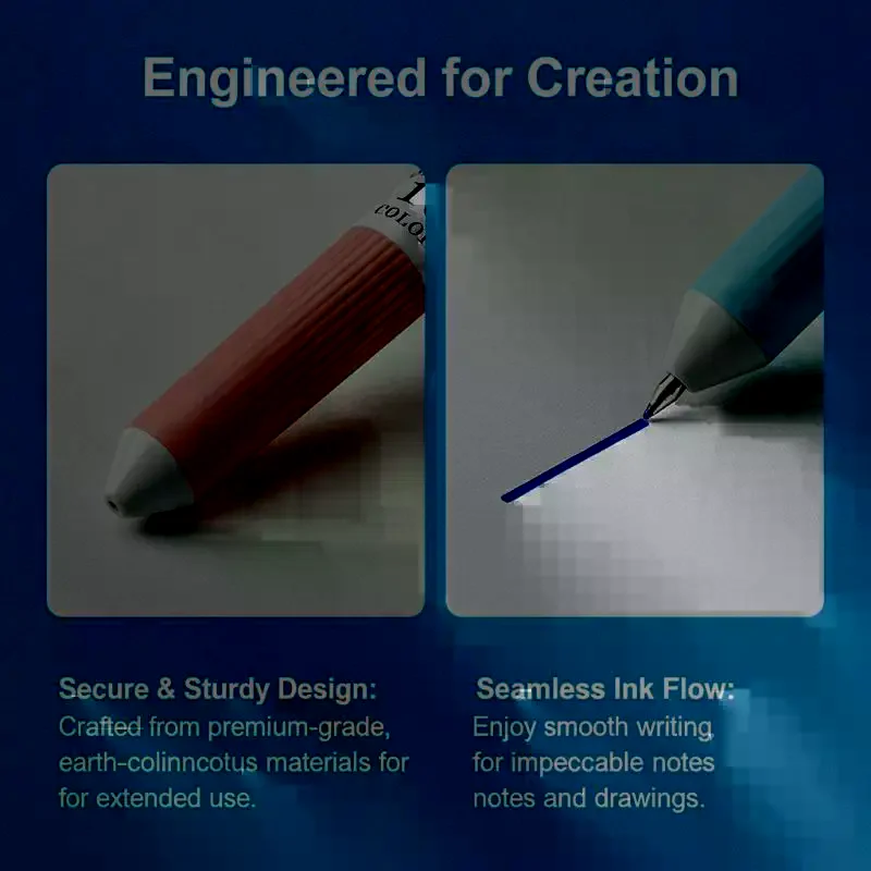 1/3/6/9Pcs 10 In 1 Retractable Multicolor Ballpoint Pen 0.8mm Tip Soft Grip Rich Ink Drawing School Notetaking Office