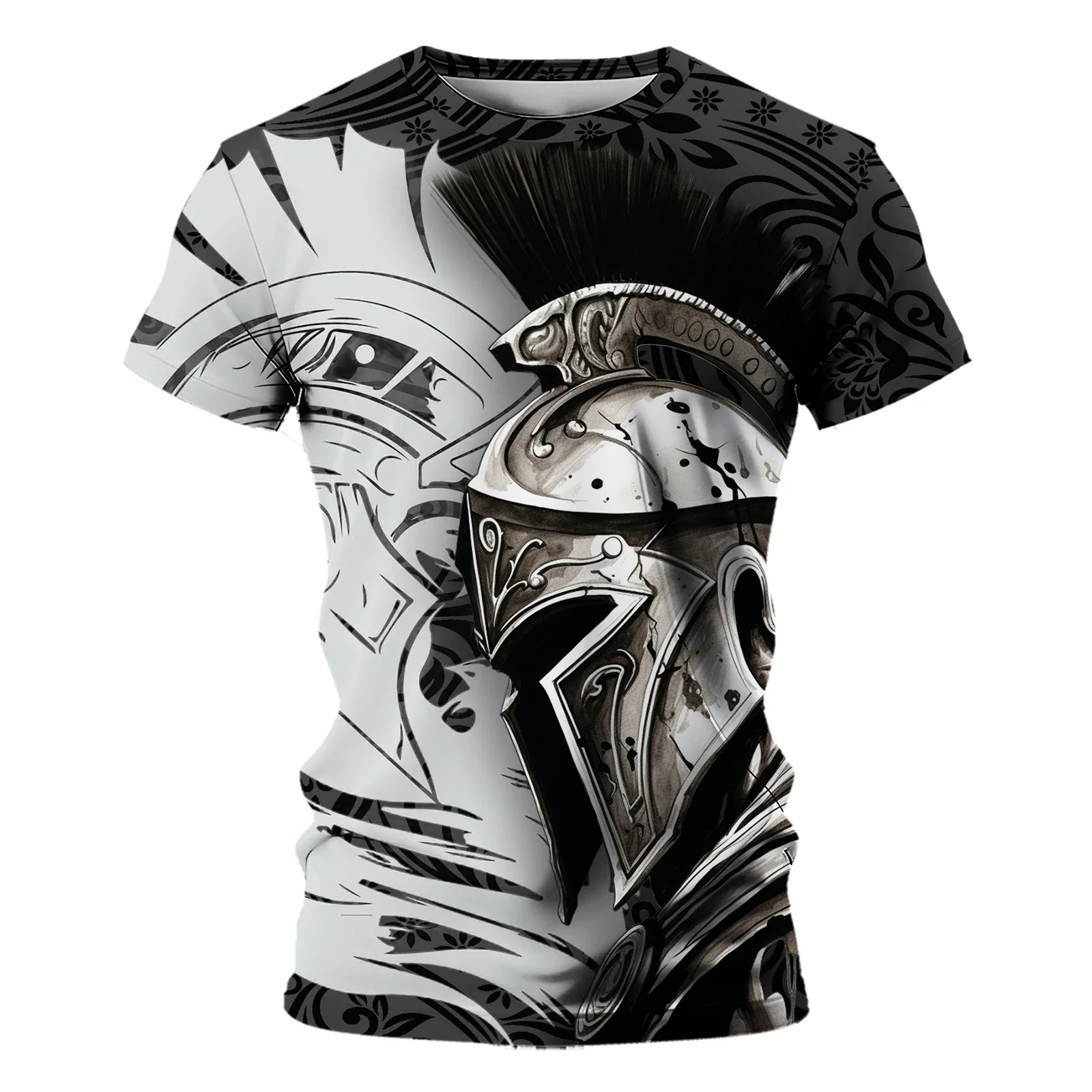 Knight Personalized T-shirt Men's T-shirt Cool Trend Men's Summer T-shirt Flower Official Website Street Fashion Dark