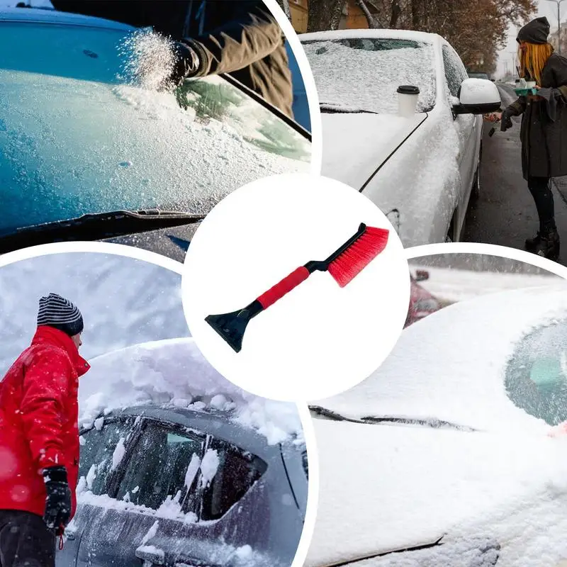 Ice Scrapers For Car Windshield 2 In 1 Ice Scraper And Brush For Car Ergonomic Foam Grip Window Ice Scraper Snow Cleaner For Car