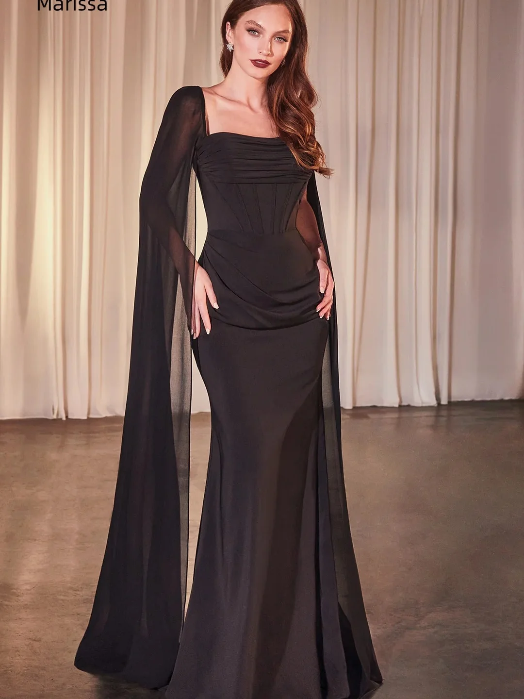 فساتين سهرة فاخرة من ماريسا شال 2025 فساتين نسائية أنيقة مصنوعة حسب الطلب لحفلات الزفاف فستان شيفون حورية البحر للحفلات الراقصة