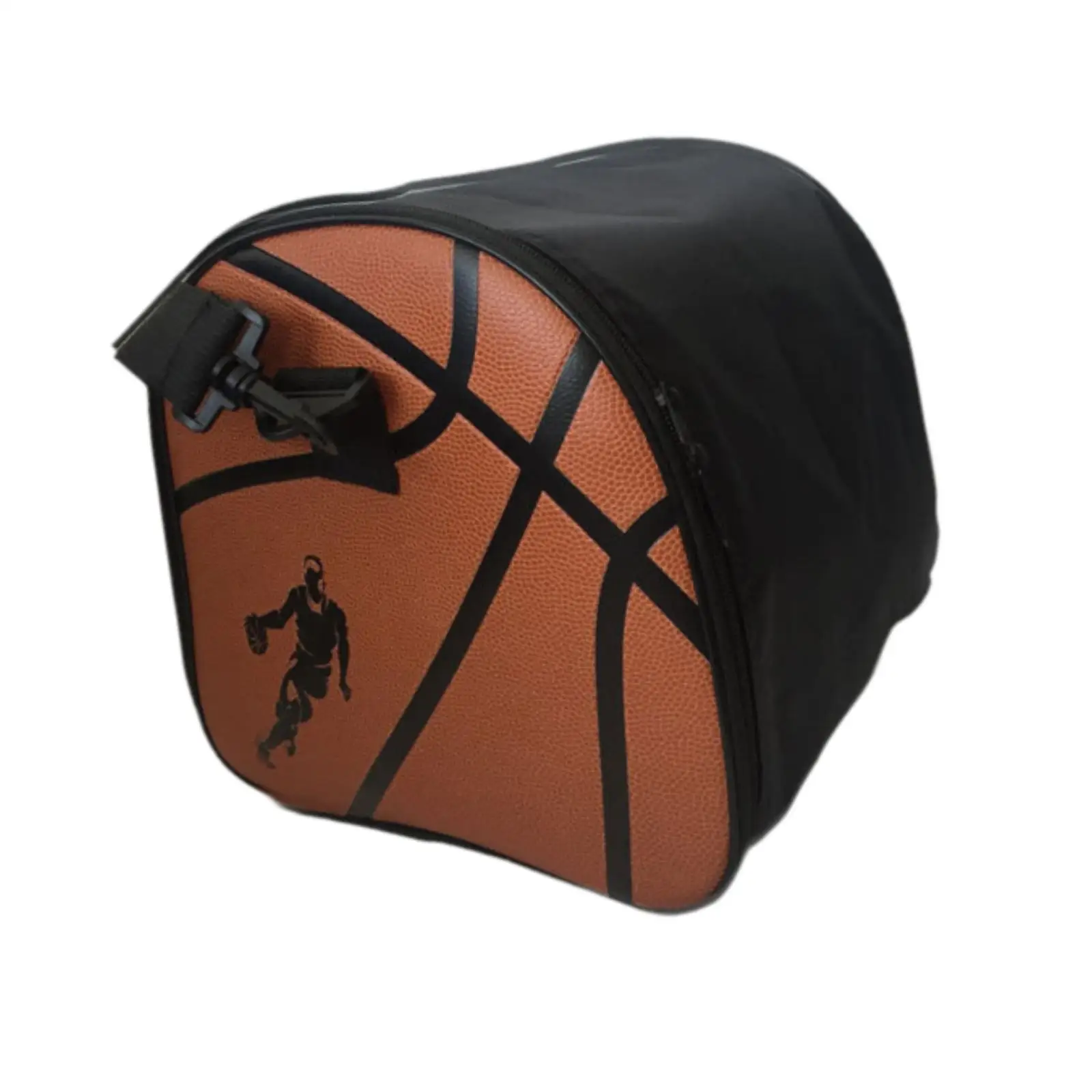 Bolsa de ombro de basquete organizador de vôlei crossbody transportando couro do plutônio transporte fechamento com zíper na moda saco de armazenamento de futebol