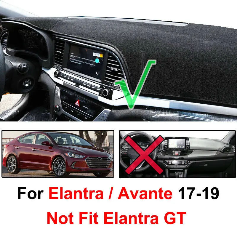 For Hyundai Elantra 2016 2017 2018 2019 AD Avante Auto Dashmat Dashboard Cover Pad Mat Sunshade Protector Carpet Car Accessories