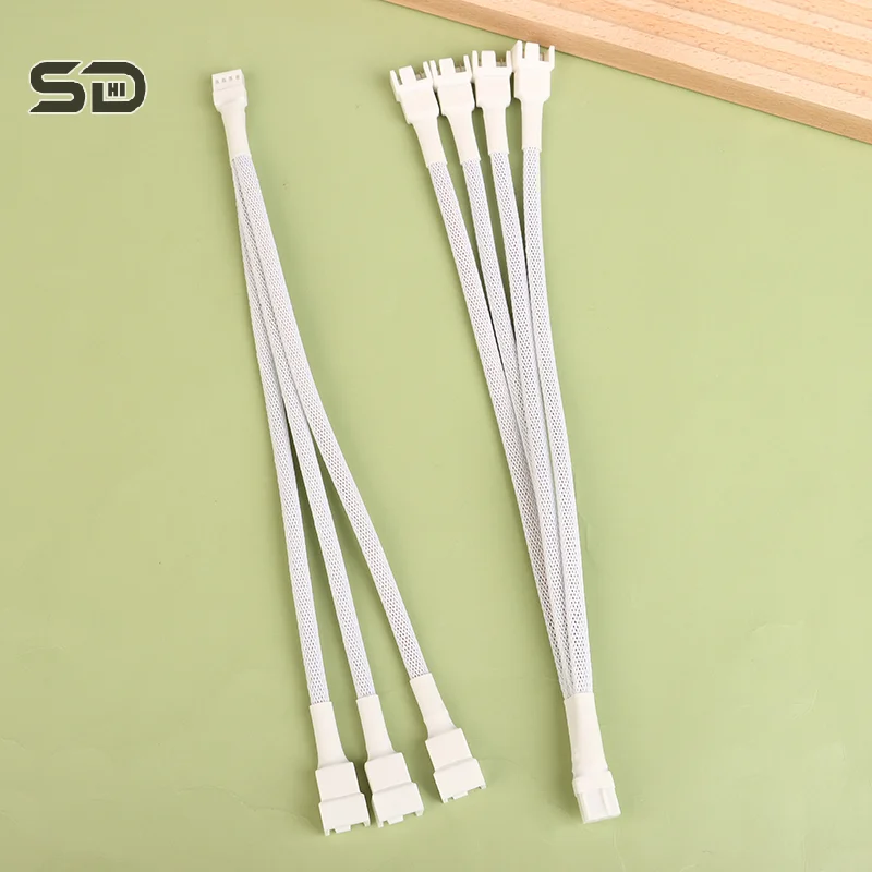 70 Degree 4 Pin 1 To 1/2/3/4 Motherboard CPU Fan Computer Case Fan Extension Adapter Cable PWM Female To 4 Pin Splitter Cable