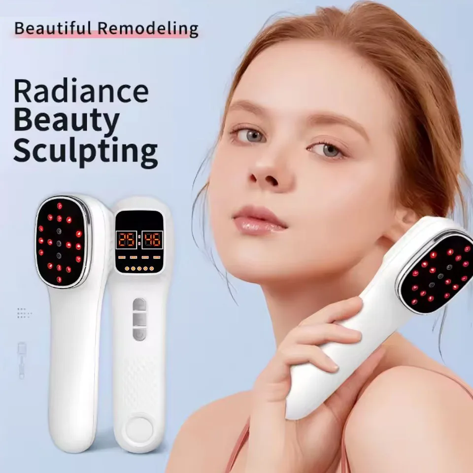 

Red Light Beauty Device Handhold 650nm&808nm Infrared Lamp with Remote Control 15/30/45/60Mins Timer Infrared Light Home