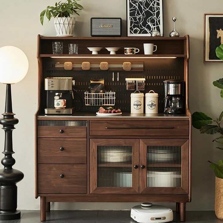 North American black walnut dining side cabinet, solid wood tea side cabinet