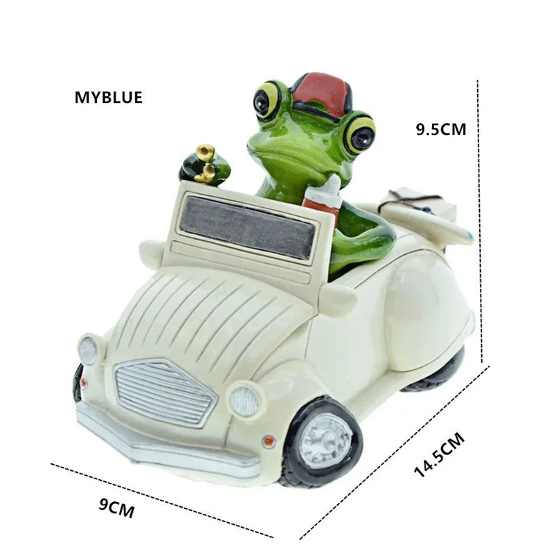 

Artificial Frog Statue, Home Decorative Frog Driving Car Figurine,sculptures and figurines