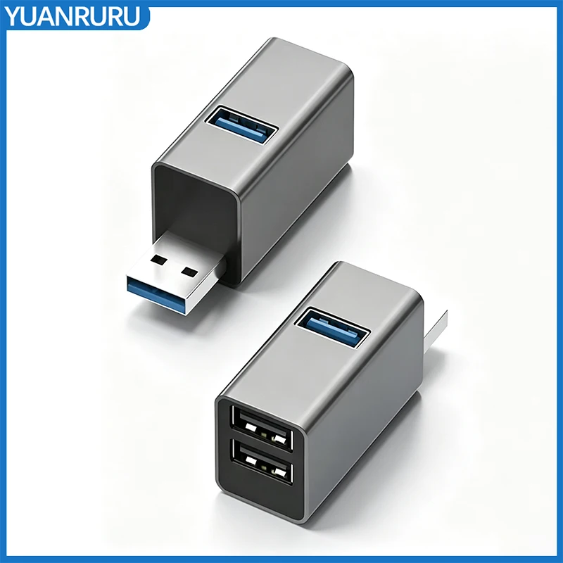 USB 3.0 High Speed HUB Adapter Extender Mini Splitter Box 1 to 3 Ports High Speed USB 2.0 For PC Laptop U Disk Card Reader