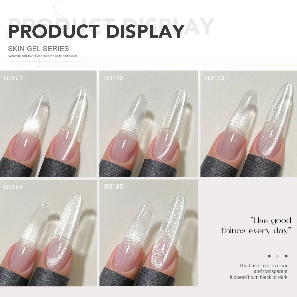 AS 15ml Holographic Glitter Porcelain White Cat Eye Gel Polish Mirror Magnetic Aurora Dust Nail Polish UV LED Varnish Gel