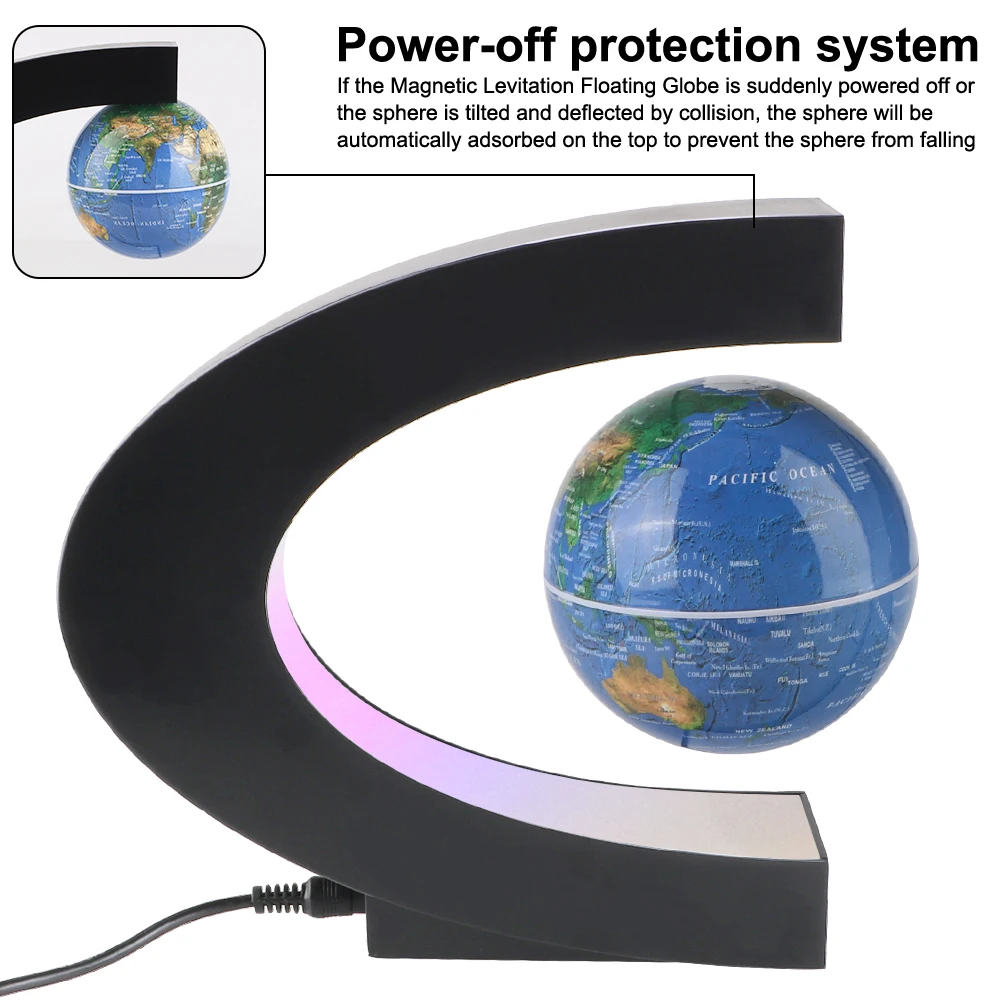 Regali di compleanno galleggianti Lampada antigravità elettronica Mappa del mondo a LED Decorazione della casa Globo a levitazione magnetica Novità Luce a sfera