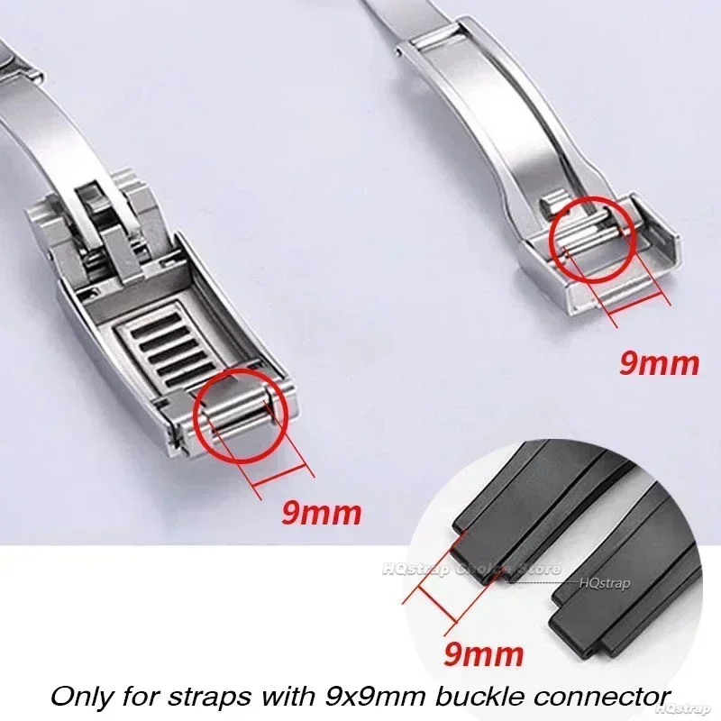 9x9mm roestvrijstalen horlogesluiting voor Rolex DAYTONA SUBMARINER Fine-tuning Pull Button horlogebandgesp voor GMT Yacht-Master