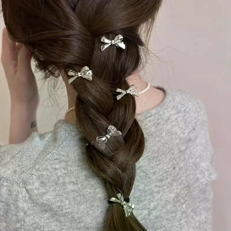 6 Pieces Of Women's New Golden Bow Mini Hairpins, Sweet And Cool Girl Bangs Hairpins And Hair Accessories - view 2