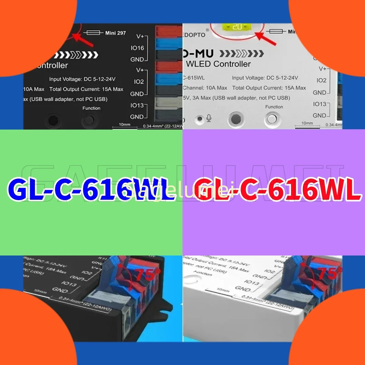 

20A Fuse Dynamic GLEDOPTO ESP32 Elite WLED Controller Wired Ethernet Sound Reactive Energy Save Relay WS2811 WS2812 SK6812 RGBIC