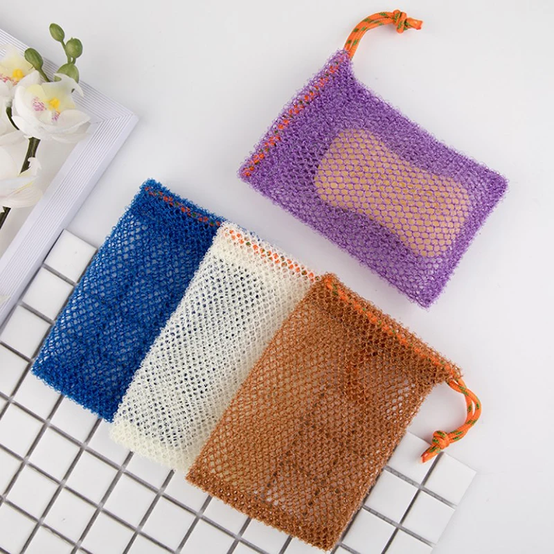 Exfoliating Soap Mesh Bags Thicken Nylon Soap Saver Bag Pouch Bar Plentiful Bubble Foam Soap Bags For Shower Soaps Holder Pocket