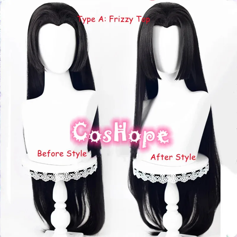 Boa Hancock Wig Hitam Lurus Panjang 100Cm Wanita Cosplay Anime Wig Sintetis Tahan Panas