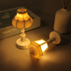 Mini LED Light Lotus Shape Eye-protection Table Night Lamp For Dollhouse Home Decor Bed Side Study Living Room Bedroom Decor