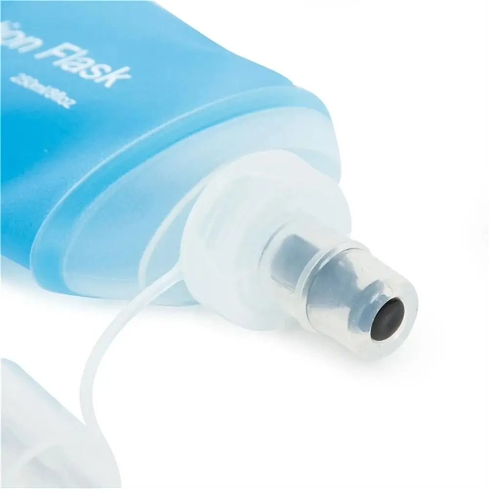 Hiking TPU Folding Water Bottle Water Bag Blue Collapsible Water Bottle Soft Flask Hydration Pack 500ML 250ML 150ML