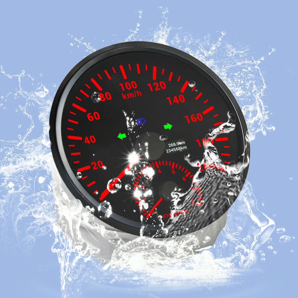 ELING 12 فولت 110 مللي متر 4in1 مقياس متعدد الوظائف مستوى الوقود درجة حرارة الماء. عداد السرعة GPS لضغط الزيت 0-120 ميجا في الساعة مع مقياس سرعة الدوران 8000 دورة في الدقيقة #3