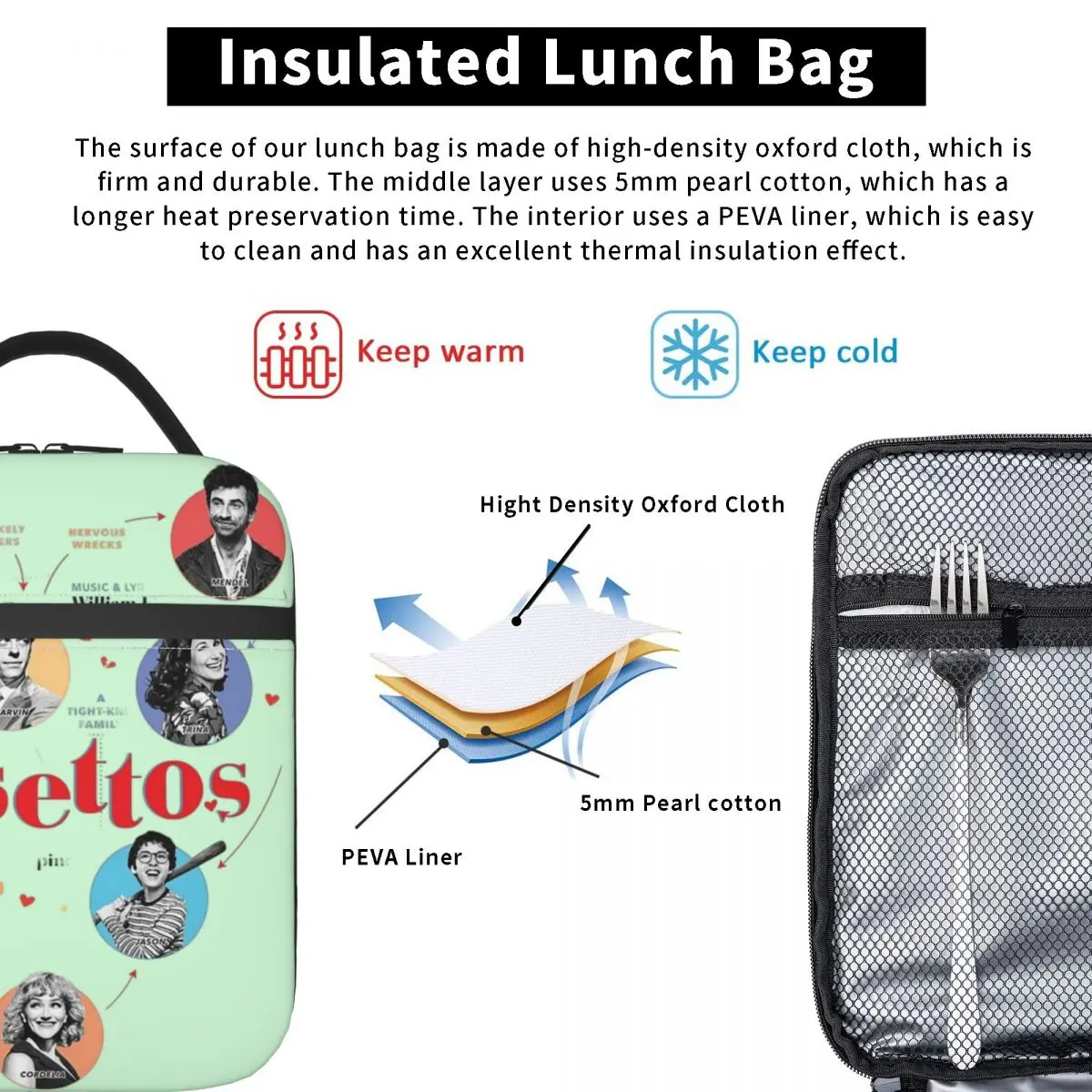 Falsettos 2016 Poster Insulated Lunch Bag for Women Children Portable Food Boxes Thermal Lunch Box Tote