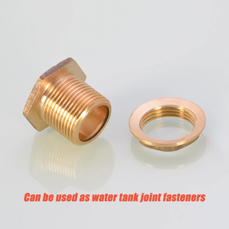 

1/2 Inch Brass Hex Nut, Square Lock Nut for Fish Tank, Water Tank Plumbing Fittings - High Strength Fastening Accessories