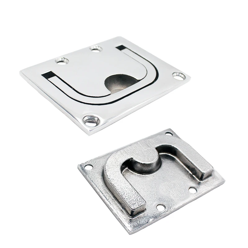 

STLF 316 Stainless Steel Boat Hatch Square Pull Handle Marine Hardware Flush Lift Ring Handle