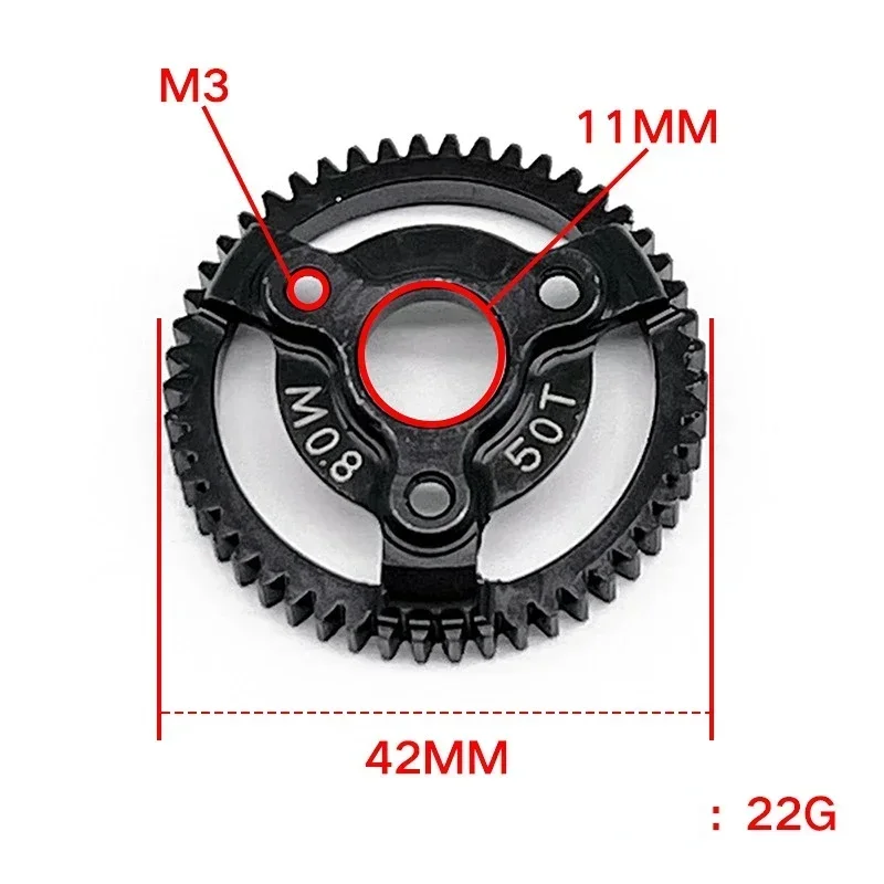 

Harden Steel Spur Main Gear 50T 52T 53T 54T 32Pitch 0.8M 6842 6843 3956 for RC Car 1/10 TRX Slash Stampede Rustler 4x4 VXL