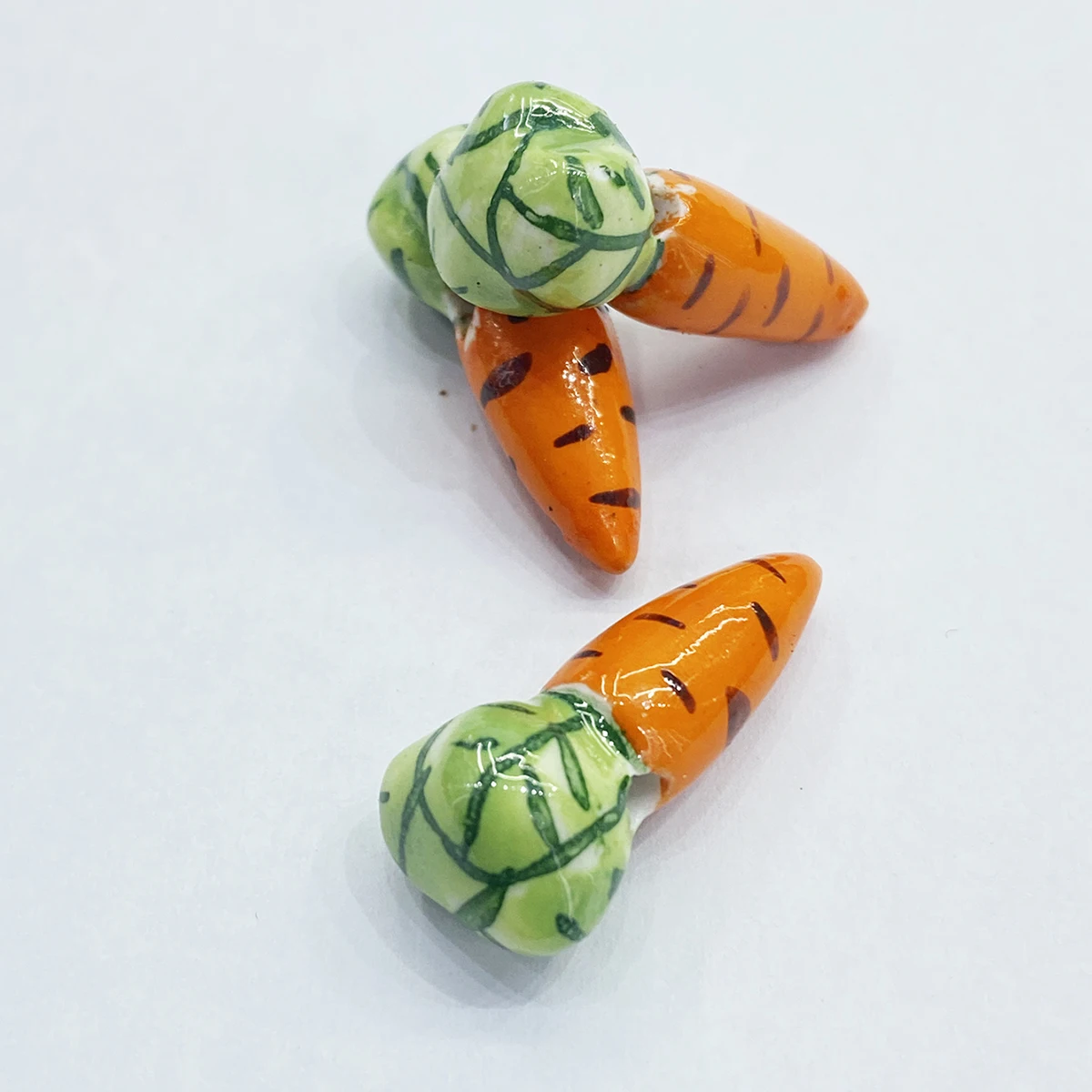 3Pcs/Bag 25*11MM Hand Painted Carrot Ceramic Porcelain Beads DIY Handmade Bracelet Jewelry Accessory