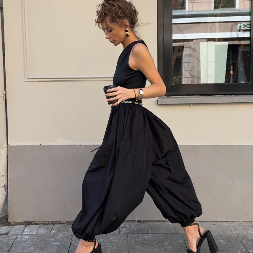 Fashion Hip-hop Casual Harem Pants Spring and Summer Women Street Dance Personal Y2k Balloon Puffy Sensory Cotton Elastic Pants