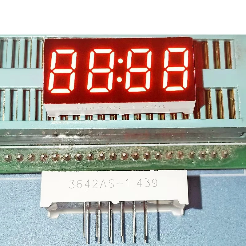 10PCS Digital Tube 0.36 Inch 4 Digit With Clock LED Display 3462AS 3642AS Cathode 3642BS 3462BS Anode High Bright Red
