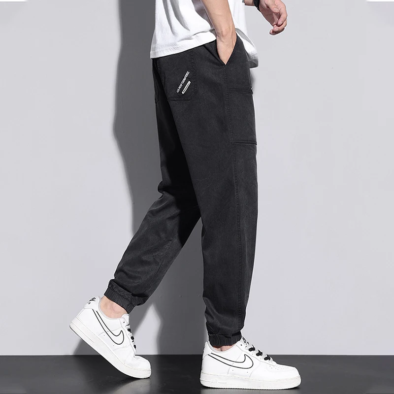 Jeans Men 2023 Spring Summer Tide Brand Boy\'s Jeans Men\'s Cotton Loose Trend Korean Version Trousers Black Harem Pants