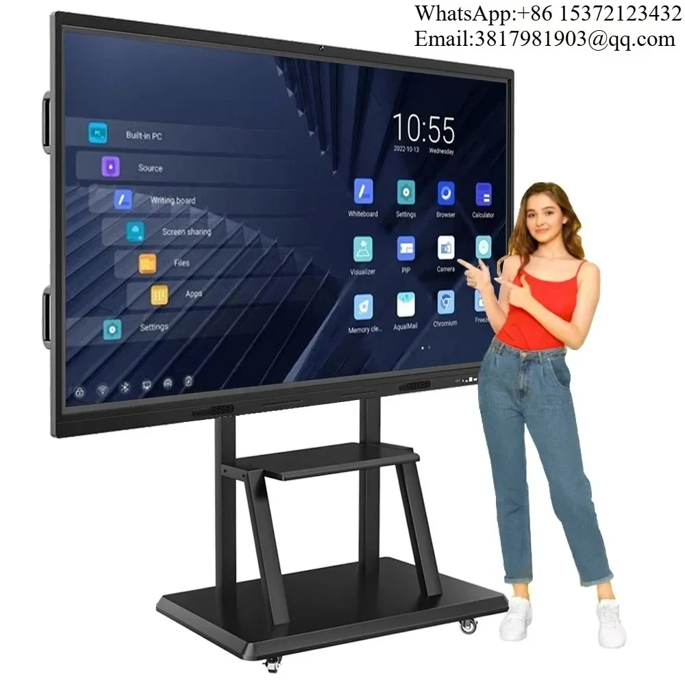 55 65 75 86 100 Inch OEM ODM 4K LCD Display Interactive Flat Panel Digital Whiteboard Touch Screen Smart Board