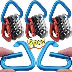 Triangle Colorful Carabiner Outdoor Camping Hiking Keychain Snap Clip Hook Kettle Buckle Water Bottle Hook Accessories 1/5pcs