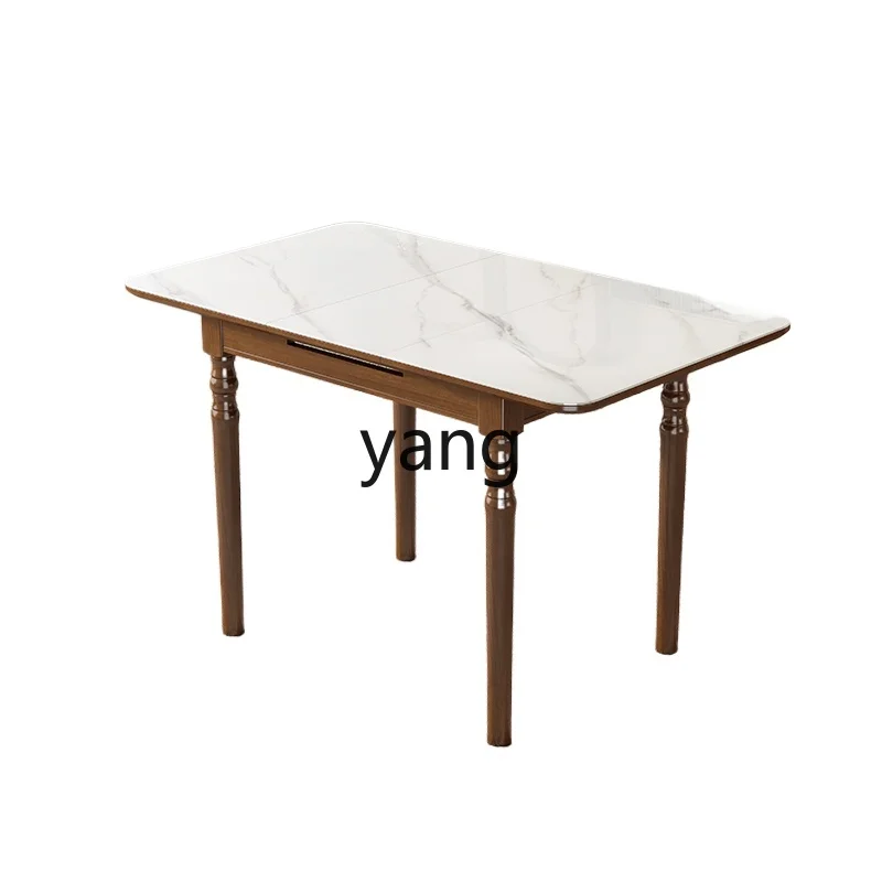 

LTT American retro solid wood dining table and chair combination household retractable dining table rectangular table