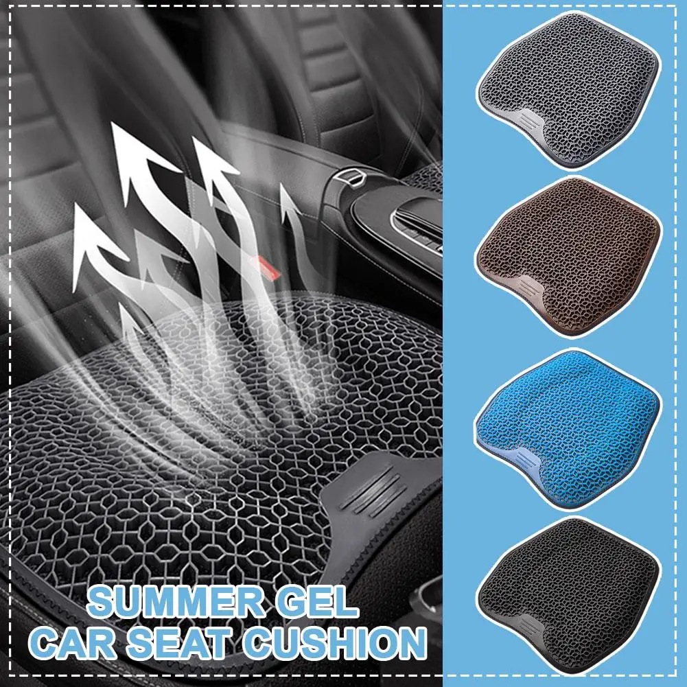 Summer Gel Car Seat Cushion Car Gel Cooling Seat Cushion Ice Ventilation Car Chair Cool Cushion Home 3D Sheet Silk Honeycom F5M6