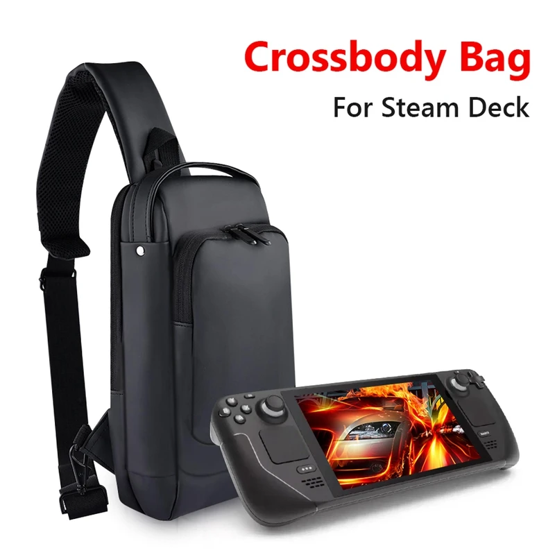 1 Piece For Steam Deck Crossbody Bag Shoulder Carry Bag Large Capacity Storage Bag Black