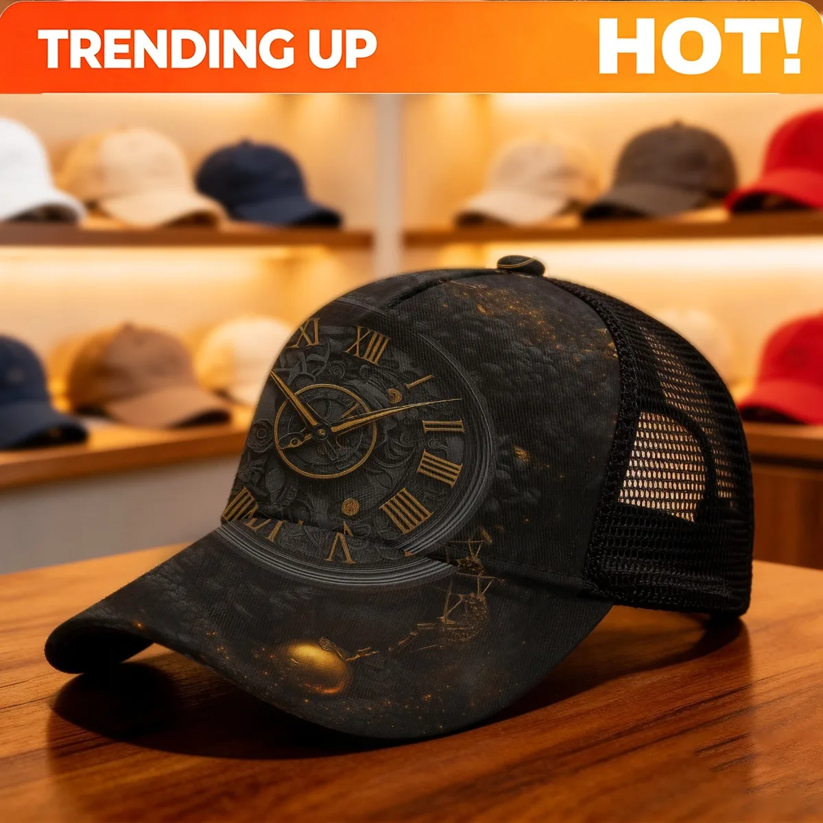 Customization 1 Luxury Dark-Colored Fashion Hat | Abstract Classic Baseball Cap Mesh Cap Ultra-Cool And Stylish