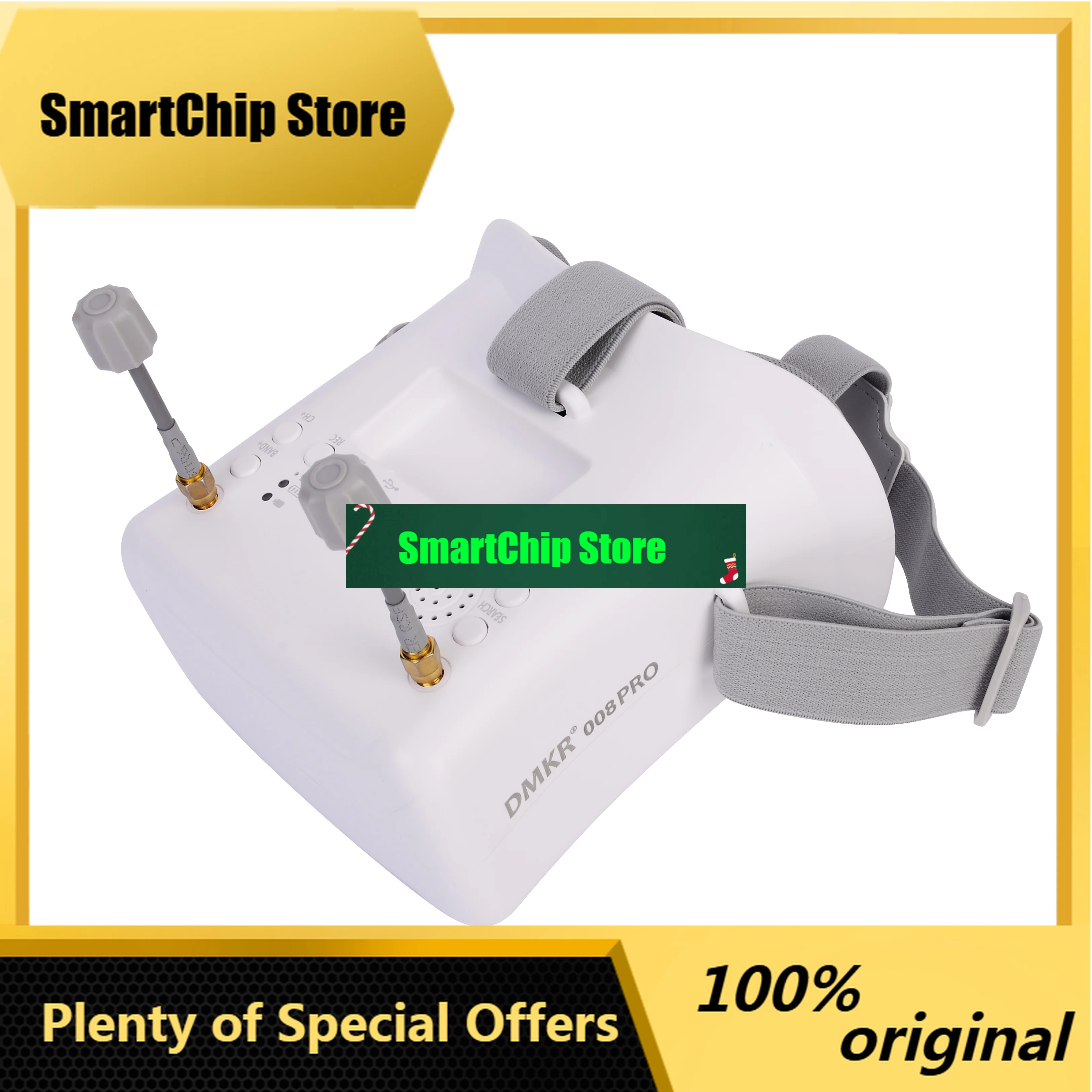 SmCpDMKR 008DPRO 5.8G FPV VR Goggles With DVR 5.8GHz 40ch Receiver 3.7V/2000mAh Battery 4.3 Inch HD LCD 16:9 For Racing Drone Pa